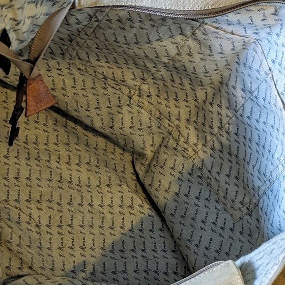 Mona B Upcycled Canvas/Leather Large Handbag - Picture 14 of 16